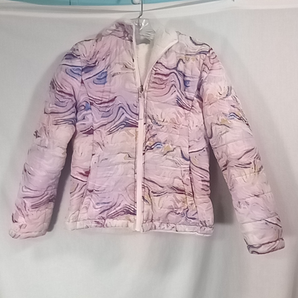 So Girls Tie-dye Faux Fur Puffer Coat Size 14/16